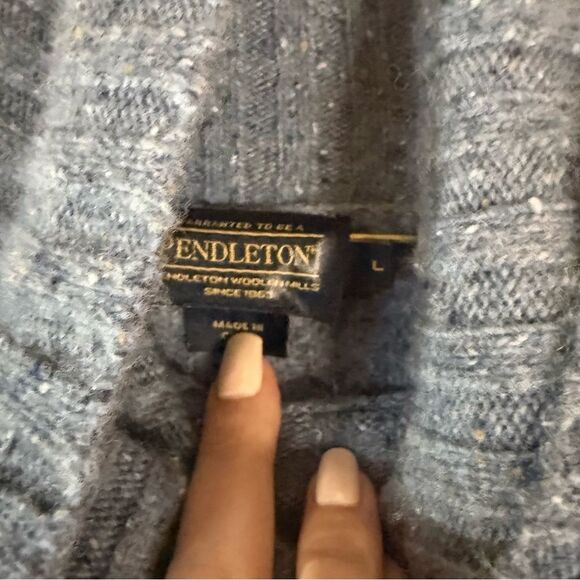 Pendleton wool blend Blue Turtleneck Sweater L - Picture 4 of 5